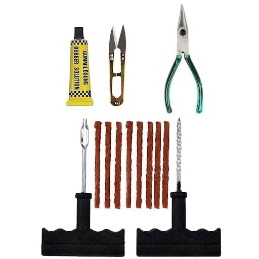 TIREWELL TW-5003 6-in-1 Portable Tubeless Tire Puncture Kit with Storage Box Emergency Flat Tire Repair Box for Car Bike SUV & Motorcycle - Image 1