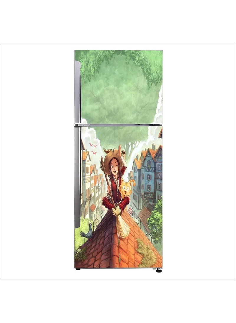 Psychedelic Collection Psychedelic Collection Painting Watercolor Paint Artist Drawing Adventure gameDecorative Extra Large PVC Vinyl Fridge Sticker Multicolor 60 cm X 160 cm_FD910_WP  - Image 1