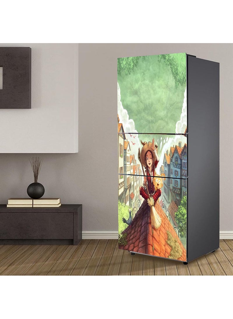 Psychedelic Collection Psychedelic Collection Painting Watercolor Paint Artist Drawing Adventure gameDecorative Extra Large PVC Vinyl Fridge Sticker Multicolor 60 cm X 160 cm_FD910_WP  - Image 5