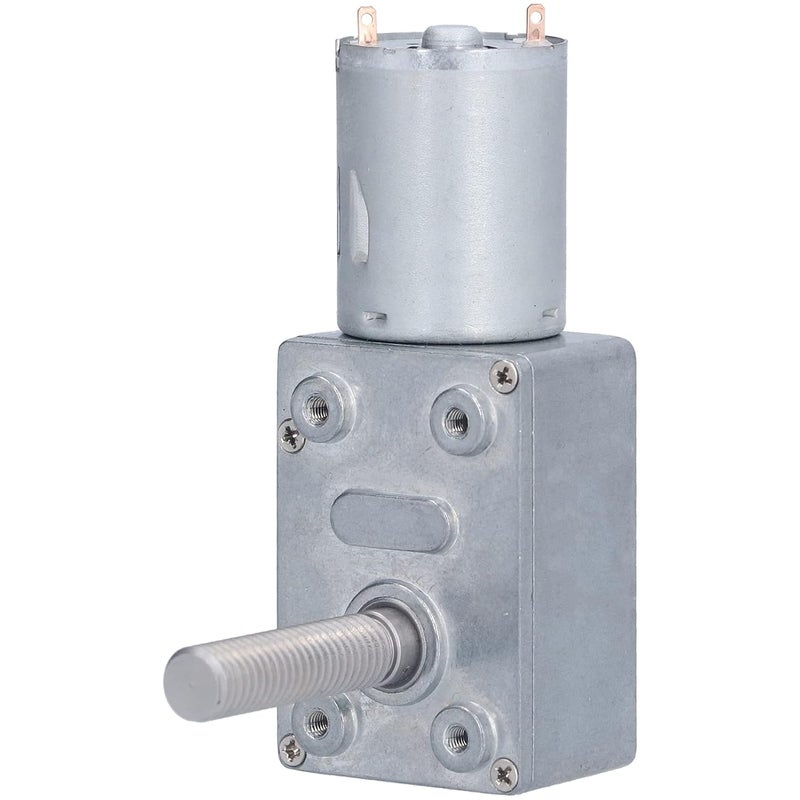 JGY370 DC 24V Gear Motor with M8 Threaded Shaft, High Torsion Low Speed Self - Locking Gear Motor for DIY Robots and Mini Projects (10RPM) - Image 1