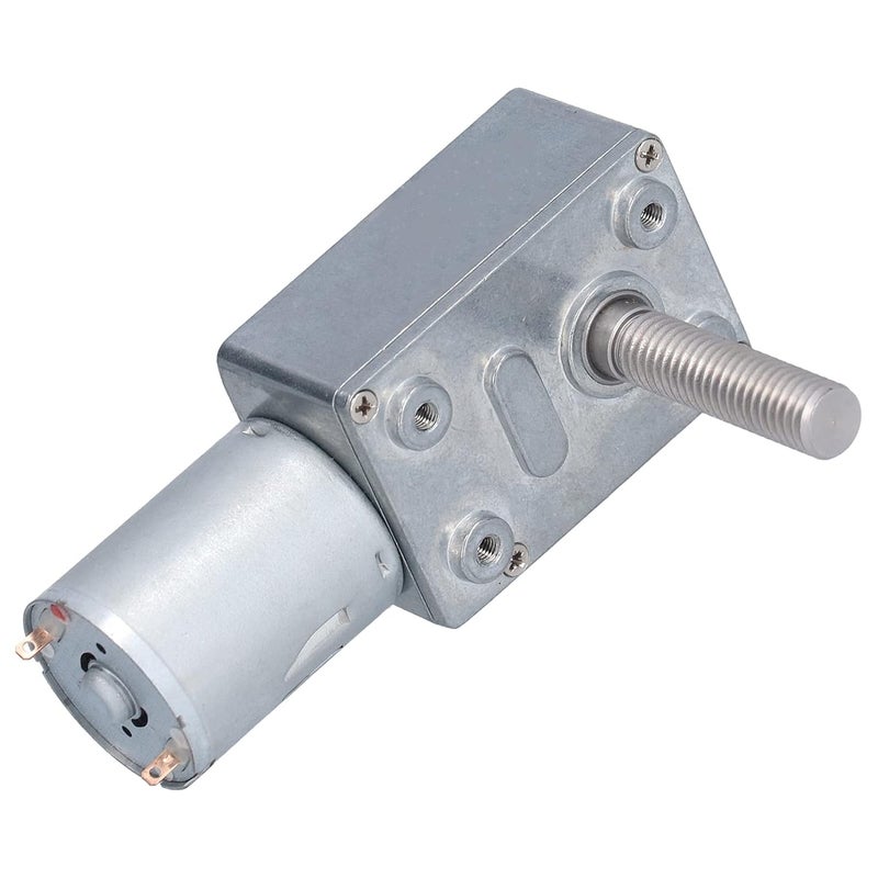 JGY370 DC 24V Gear Motor with M8 Threaded Shaft, High Torsion Low Speed Self - Locking Gear Motor for DIY Robots and Mini Projects (10RPM) - Image 2