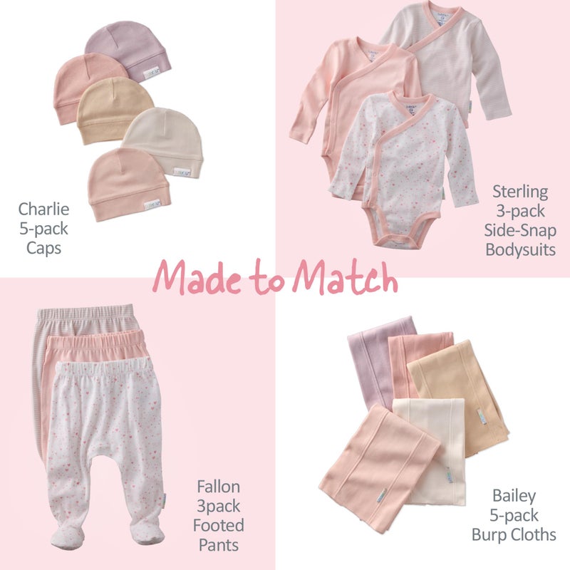 Butterblu Sterling 3-Pack Kimono Bodysuits 100% Organic Cotton Side Snap for Baby Boys & Girls, Pink Twinkle, 0-3 Months - Image 4