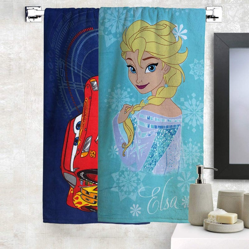 Athom Trendz Athom Living DIS06802n805 Disney Modern 2 Piece 350 GSM Cotton Bath Towel Set 24x48 Blue - Image 1