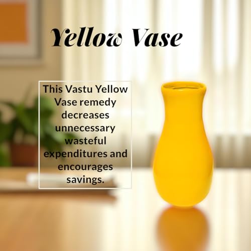 TREE MAISON CORONATING HOMES Yellow Vase | 8 Inch | Decorative Resin for Home & Office Décor | Elegant Modern Yellow for Living Room, Table & Gifting | Pack of 1 - Image 3