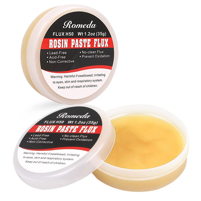 Romeda 2 Jar Solder Flux, Flux for Soldering, Rosin Soldering Flux Paste for Lead-Free Electronics Soldering and Soldering DIY (1.2oz/35g in a Jar) - Image 1