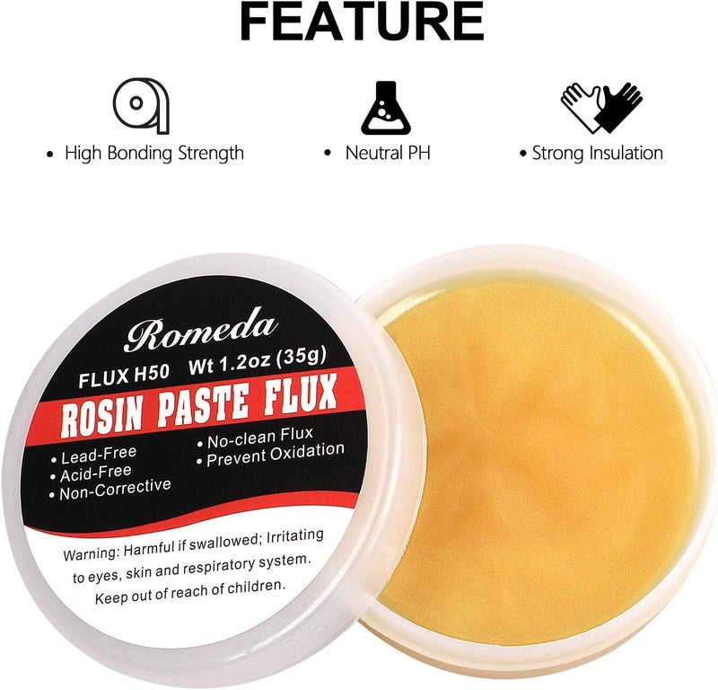 Romeda 2 Jar Solder Flux, Flux for Soldering, Rosin Soldering Flux Paste for Lead-Free Electronics Soldering and Soldering DIY (1.2oz/35g in a Jar) - Image 3