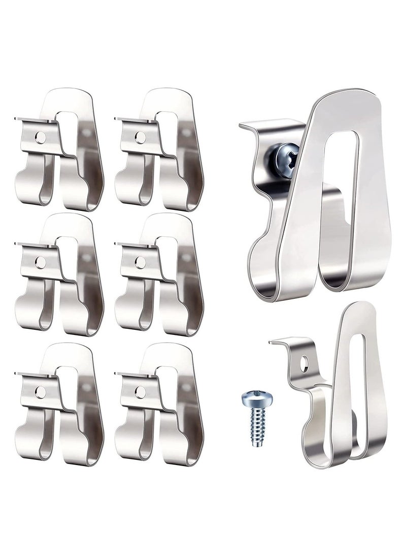 Replacement Belt Clip Hooks Stainless Steel Driver Belt Clip Drill Clip Hook Tool with Screws Power Tool Parts (8)  - Image 1