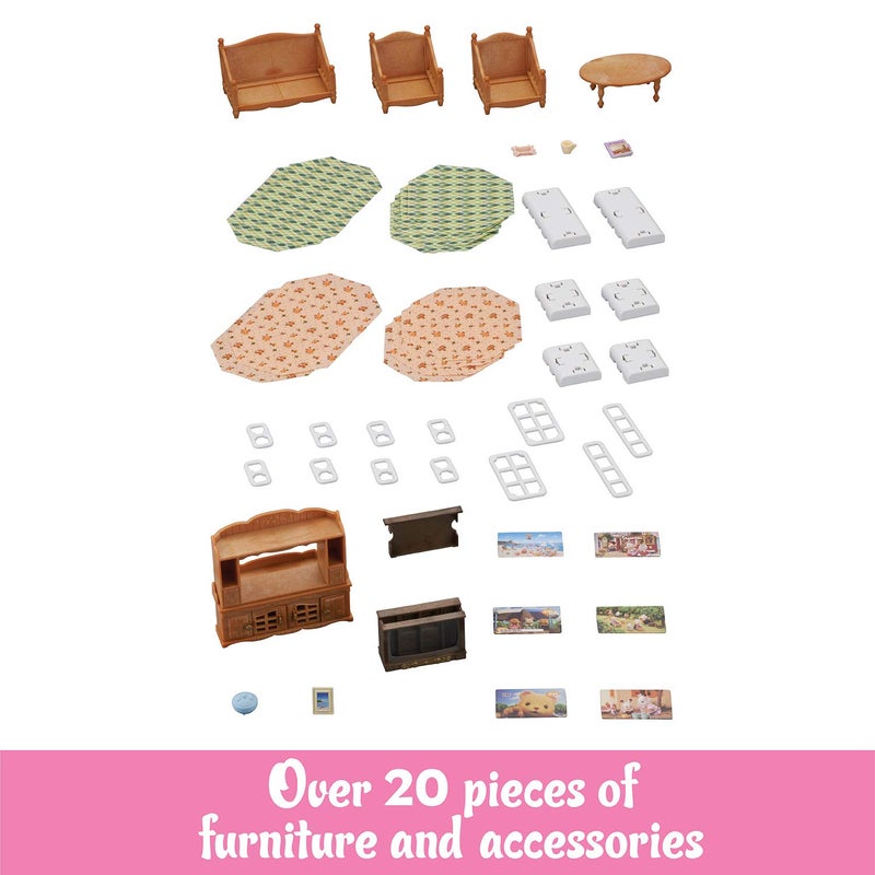 Calico Critters Comfy Living Room Set - Toy Dollhouse Furniture & Accessories Set for Ages 3+ - Image 2