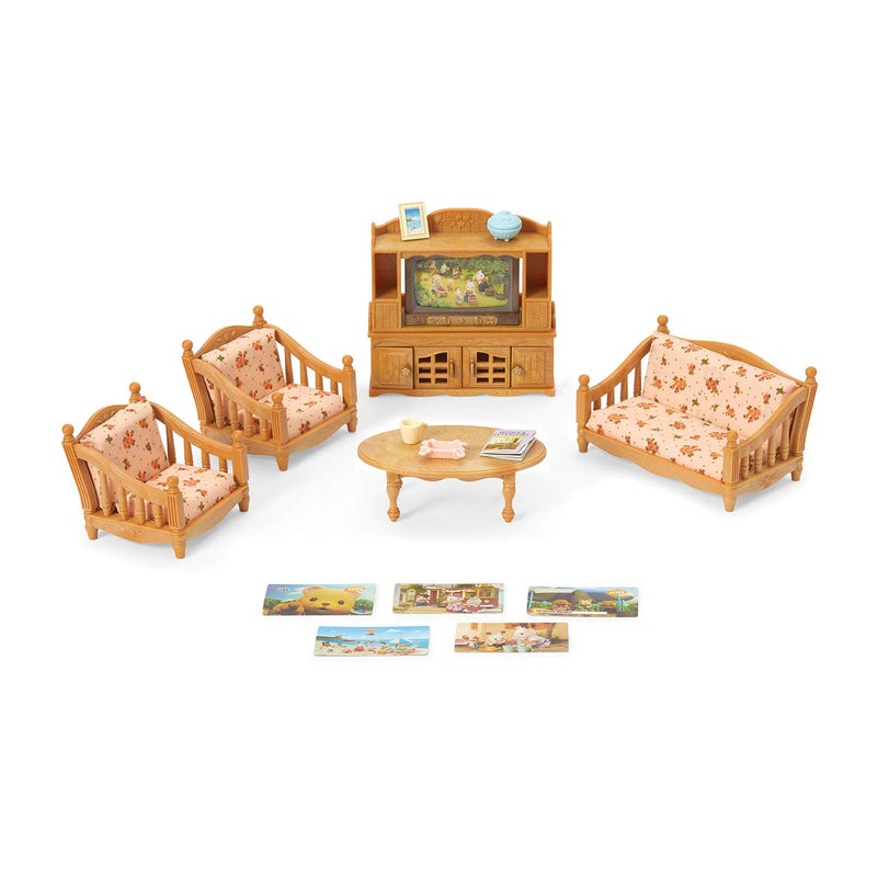 Calico Critters Comfy Living Room Set - Toy Dollhouse Furniture & Accessories Set for Ages 3+ - Image 1