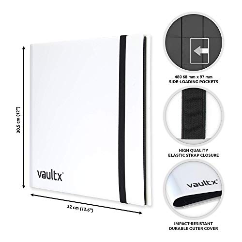 Vault X 12 Pocket Standard Strap Binder, Holds 480 Trading Cards in 20 Side-Loading Pages (White) - Image 2