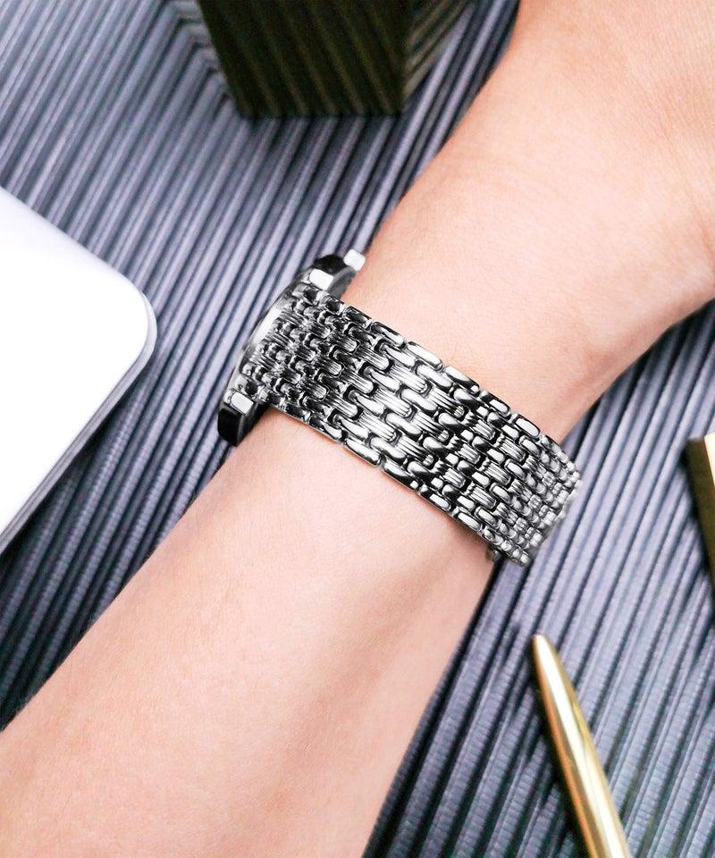 BINLUN Ultra Thin Mesh Stainless Steel Watch Band Light Watch Strap Polished Watch Bracelets Replacement 12mm/14mm/16mm/18mm/20mm/22mm for Men Women with Butterfly Buckle(Silver,18mm) - Image 4