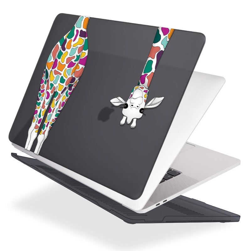 Mektron for MacBook Pro 16 Case A2141 2020 2019 Release, Matte Black Colorful Giraffe Smooth Hard Shell Cover 16 inch Laptop Case w/Keyboard Skin & Screen Protector & Dust Plug - Image 3