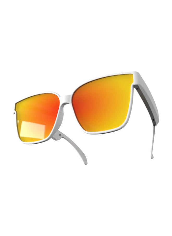 Generic Tk Explosions A3 Bluetooth Glasses UV Protection UV400 Listening To Music Call Sun-Color:Square White Frame Red Lenses  - Image 1