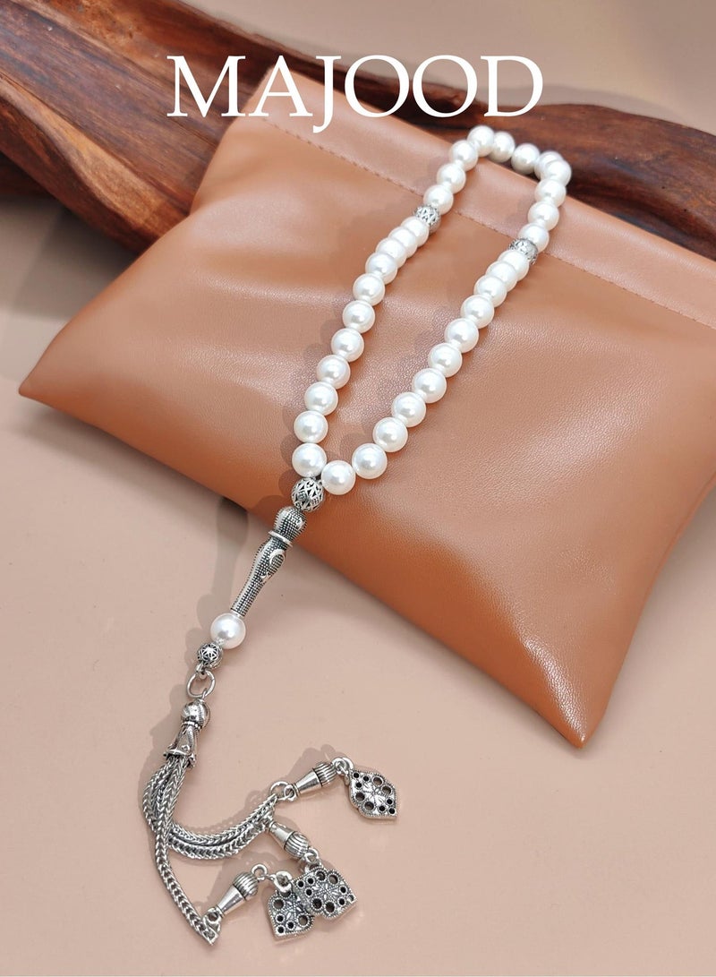 موجود 33 خرزة صدفة طبيعية/تسبيح/8 سم - Image 3