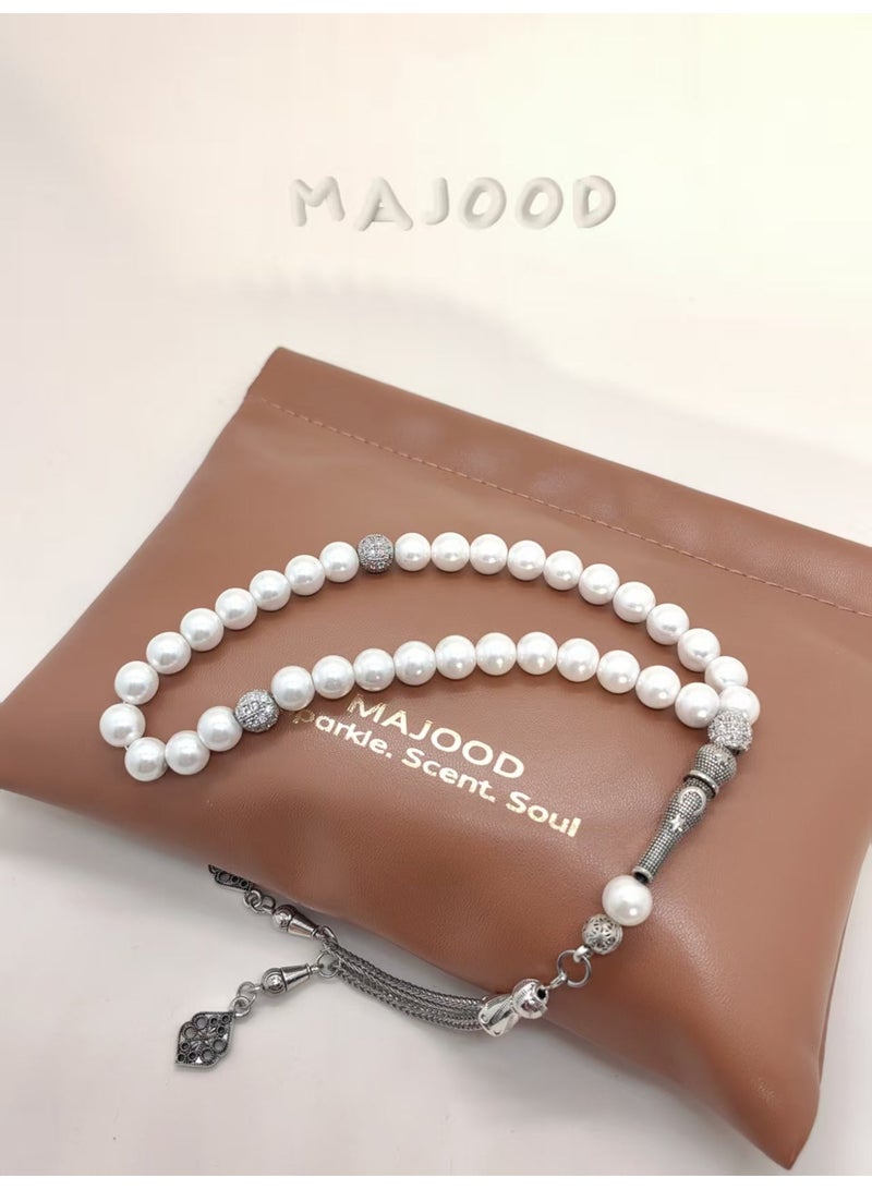 موجود 33 خرزة صدفة طبيعية/تسبيح/8 سم - Image 2