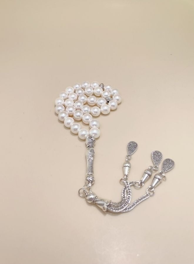 موجود 33 خرزة صدفة طبيعية/تسبيح/8 سم - Image 5