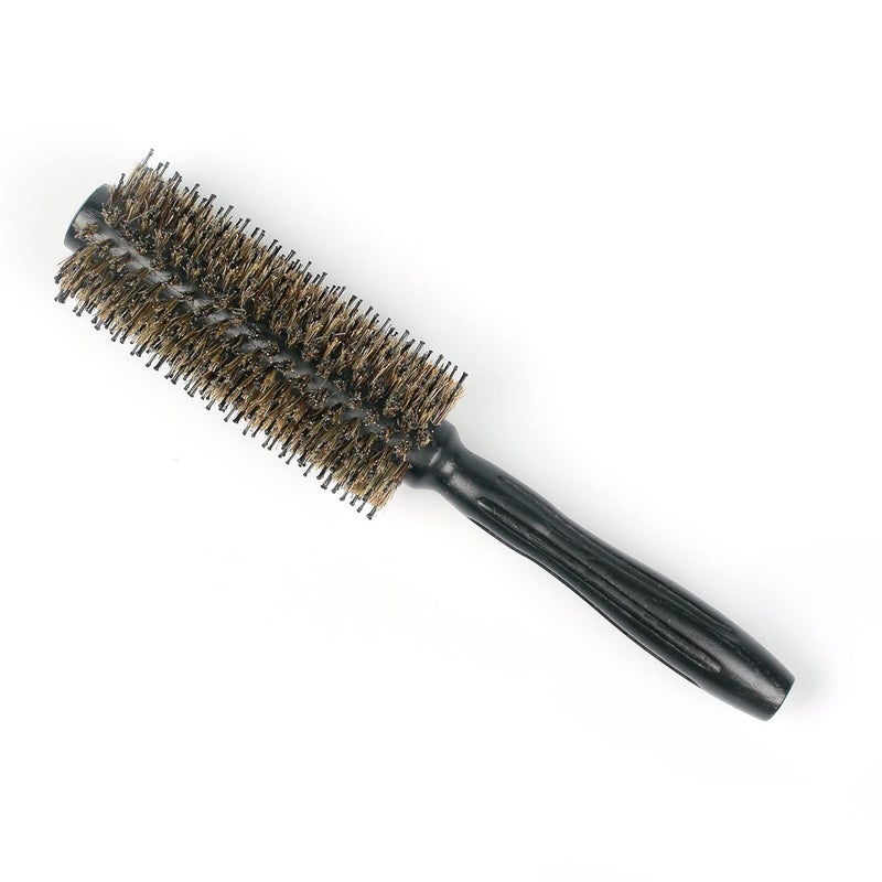 Round Hair Brush with Natural Boar and Nylon Bristles 2 Inch Diameter Round Hairbrush  Blow Dry Style and Curl Hair 16 Rows
