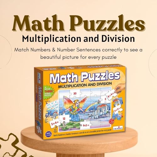 Creative's Math Puzzles Multiplication & Division, Math Learning Jigsaw Puzzles, Reinforce Multiplication and Division Skills, Learning & Educational Game,Math Puzzles Series for Ages 7 &Up - Image 2