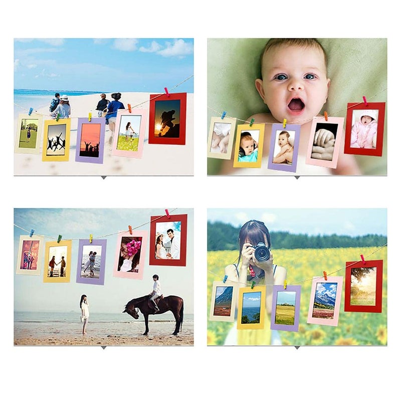 Toxen Paper Picture Frames Photo Frames for Back to School Decoration Clothespins Hanging Photo Display Frames for Home, School and Office Decor (PACK OF 10) - Image 2