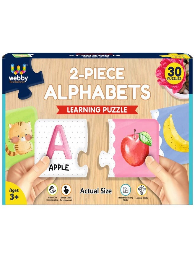 Webby Alphabets 2 Pieces Learning Pack Jigsaw Puzzle, Montessori Early Educational Pre School Puzzle Toys For 3+ Years Kid  - Image 1