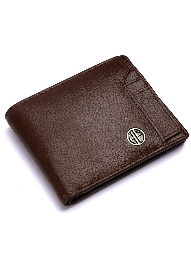 HAMMONDS FLYCATCHER HAMMONDS FLYCATCHER Genuine Leather Wallet for Men - RFID Protected Leather Purse for Men, Money Purse for Men, Bi-Fold Wallet - 6 Card Slots, 1 Card Case, Coin Pocket, Hidden Pockets - Brushwood  - Image 1