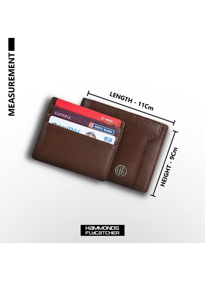 HAMMONDS FLYCATCHER HAMMONDS FLYCATCHER Genuine Leather Wallet for Men - RFID Protected Leather Purse for Men, Money Purse for Men, Bi-Fold Wallet - 6 Card Slots, 1 Card Case, Coin Pocket, Hidden Pockets - Brushwood  - Image 5