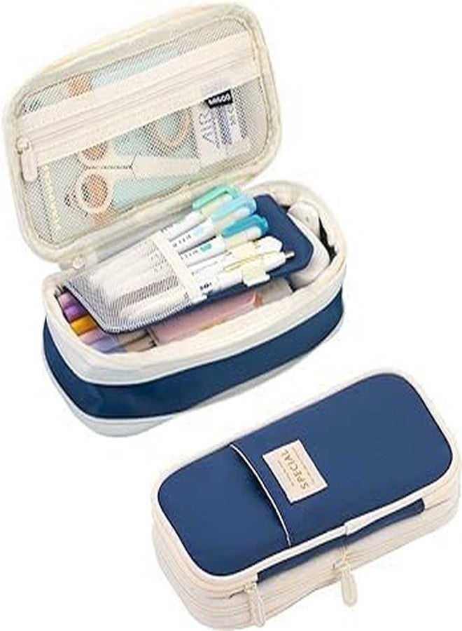 Skyunion Large Capacity Pencil Case Pouch, Cute Aesthetic Big Capacity Zipper Cases Pen Portable Office Stationery Makeup Bag, Desk Organizer for College Adults Women Men Multi Color - Image 2