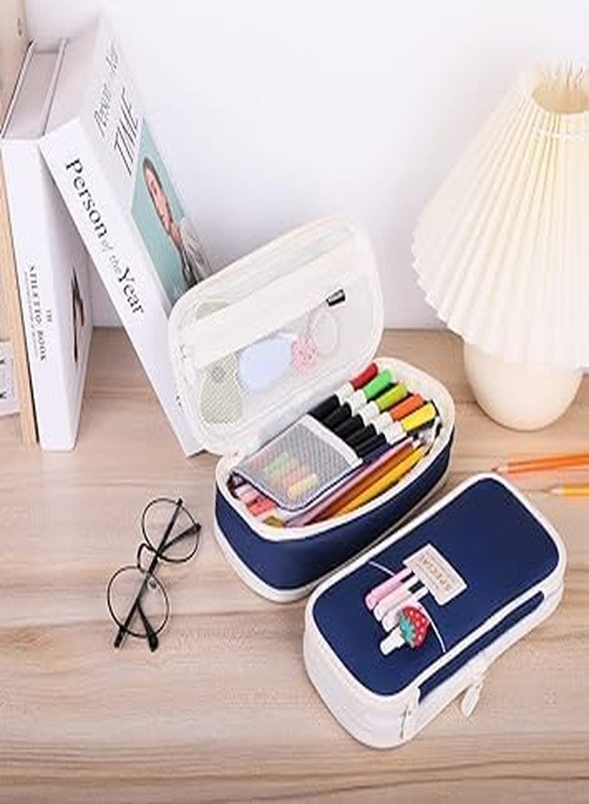 Skyunion Large Capacity Pencil Case Pouch, Cute Aesthetic Big Capacity Zipper Cases Pen Portable Office Stationery Makeup Bag, Desk Organizer for College Adults Women Men Multi Color - Image 3