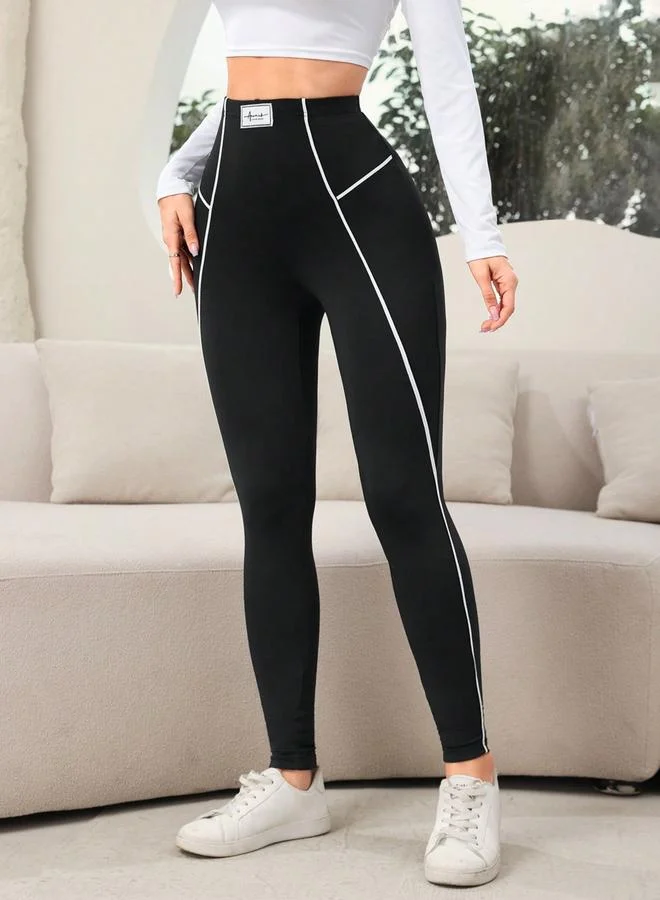 Take Two Take Two Contrast Piping Patch Detail Leggings