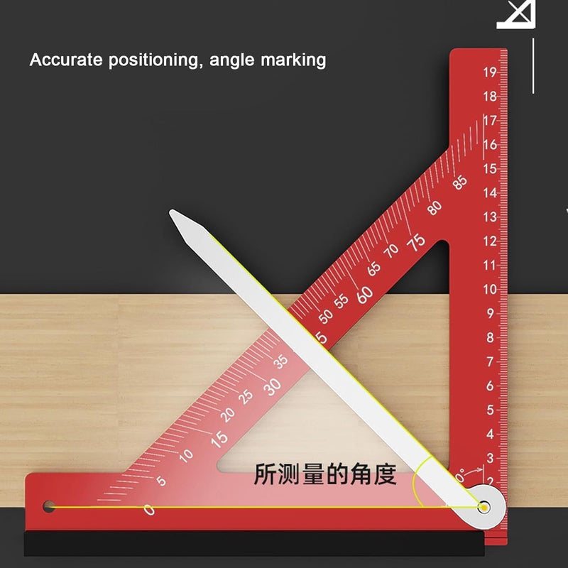 مربع نجارة من سبائك الألومنيوم بزاوية 90 درجة، مربع رافتر متين لأعمال النجارة - Image 5