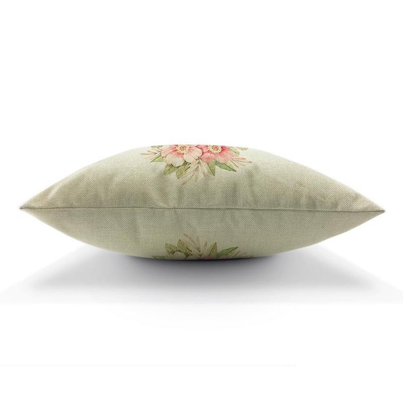 AOYEGO Easter Bunny Ear Throw Pillow Cover 12x20 Inch Rabbit Pink Flower Green Leaf Rectangle Pillow Cases Home Decorative Cotton Linen Cushion Cover for Bed Sofa - Image 5