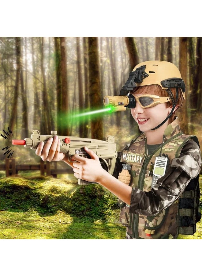 deAO deAO Army Costume for Boys, Military Soldier Gear Accessories with Uniform Helmet and Storage Backpack Halloween Army Combat Costume Police Set Dress Up Toys for Kids Girls  - Image 2