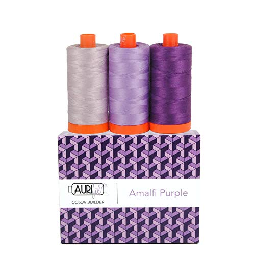 Aurifil Thread CB AmalfiPurple 3pc, assorted purples - Image 3