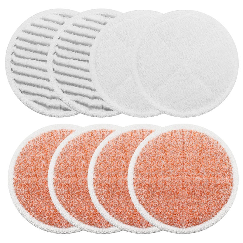 Spinwave Mop Pads Replacement Set Compatible with Bissell Spinwave 2039A 2124 4 Heavy Scrub Pads 2 Soft Pads 2 Scrubby Pads by BeiLan 8Pack