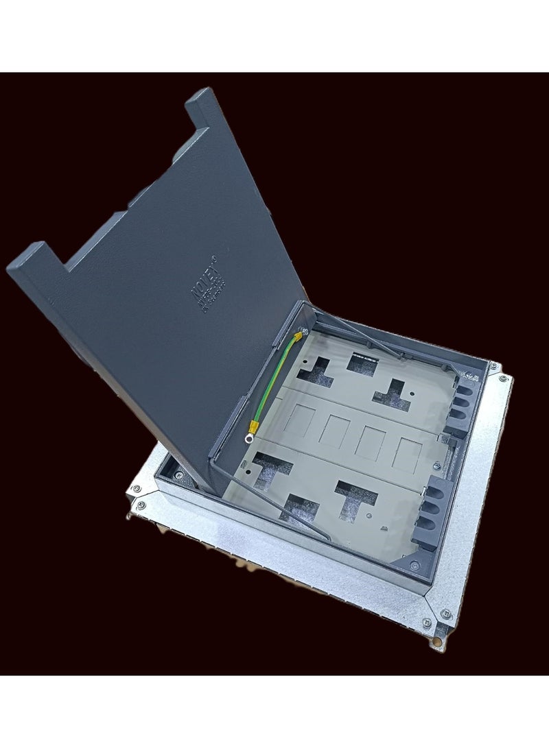 نوفيكس صندوق مخرج NOVEX ذو ثلاث حجيرات للأرضيات المرتفعة صندوق توزيع للأرضيات المبلطة | نظام إدارة الكابلات الكهربائية | صندوق أرضي - Image 2