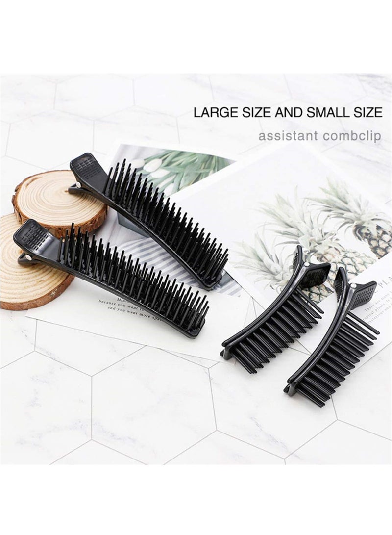 KASTWAVE Hair Sectioning Clips, 4Pcs Hair Hairdressing Styling Clips, Hair Stylist Nonslip Hair Clips Comb for Professional Salon Home Styling Sectioning Haircuts Dying Hair DIY Accessories - Image 2