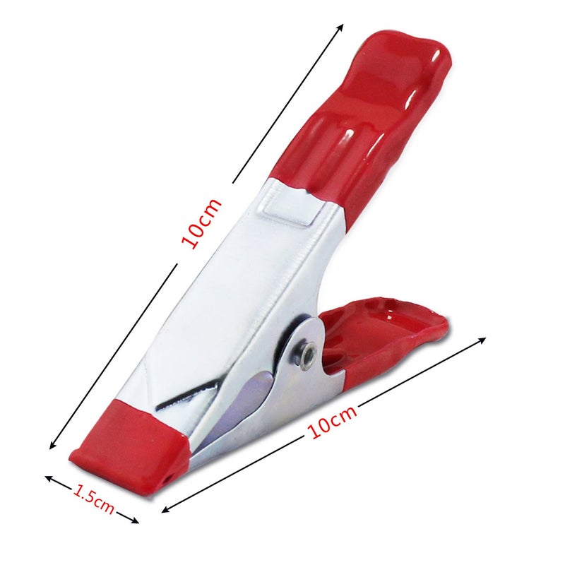 ESUMICÂ® 6 x 4inch A Metal Spring Clamps, Heavy Duty Spring Metal Spring Clamps, Rubber Coated Tipped Grip Holder For Camping Tarpaulin (Red) (6-Piece) - Image 4