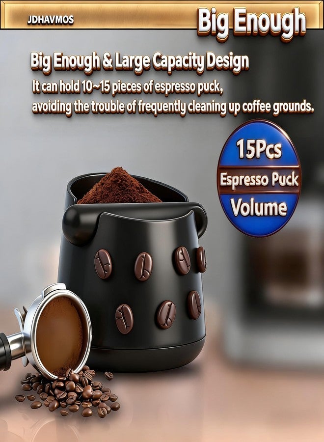 JDHAVMOS Coffee Knock Box, Espresso Knock Box with Barista Towels, Coffee Grounds Container Disposal,Removable Knock Bar and Non-Slip Base, Espresso Machine Accessories,Black, JDHAVMOS - Image 3