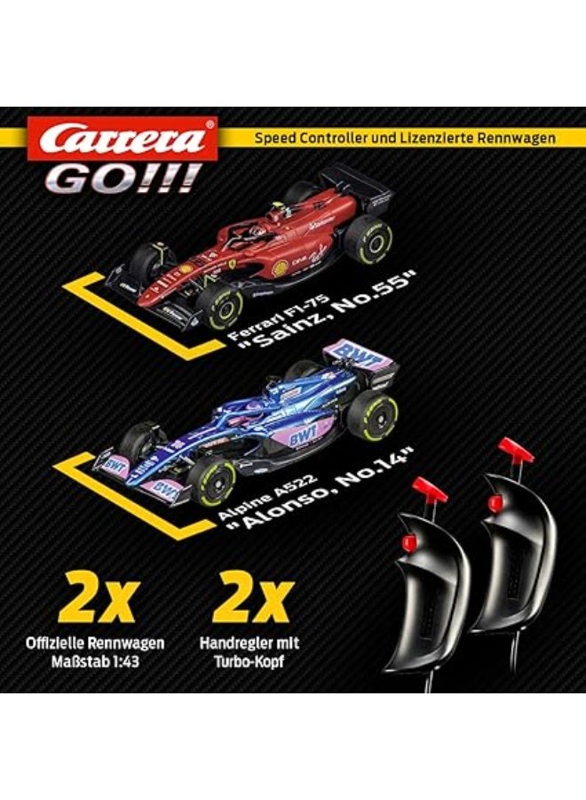 كاريرا جو!!! مجموعة سباق السرعة للمسار الكهربائي | لعبة سيارات سباق مرخصة مع سيارتين | لعبة سباق ممتعة ثنائية اللاعبين للأطفال والكبار | هدية مثالية للأولاد والبنات من عمر 6 سنوات فما فوق | مجموعة سباق عائلية - Image 2