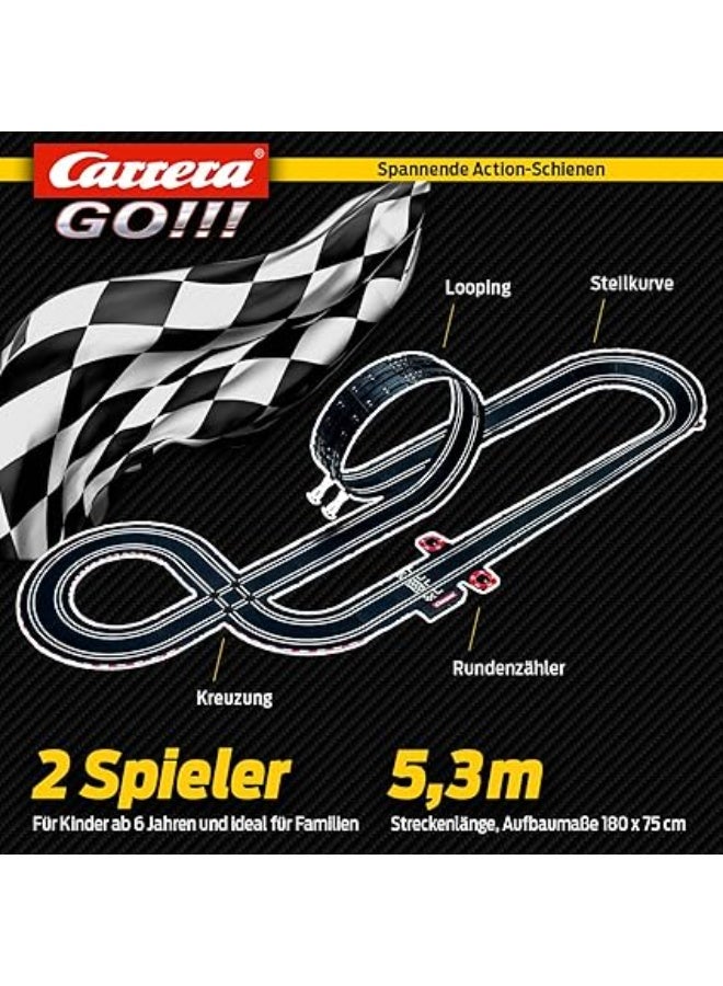 كاريرا جو!!! مجموعة سباق السرعة للمسار الكهربائي | لعبة سيارات سباق مرخصة مع سيارتين | لعبة سباق ممتعة ثنائية اللاعبين للأطفال والكبار | هدية مثالية للأولاد والبنات من عمر 6 سنوات فما فوق | مجموعة سباق عائلية - Image 3