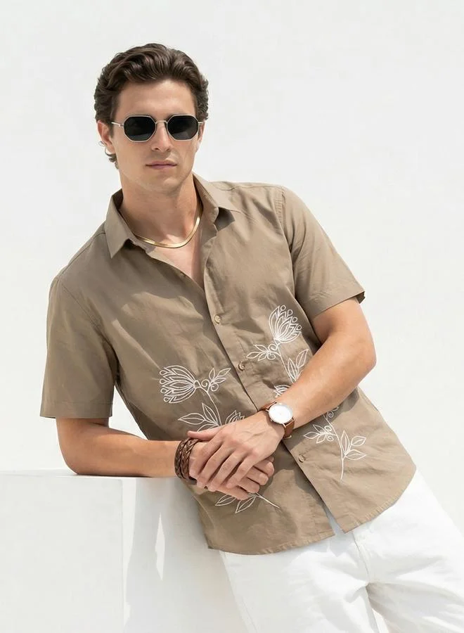 ترولوم Men Embroidery Detail Casual Shirt