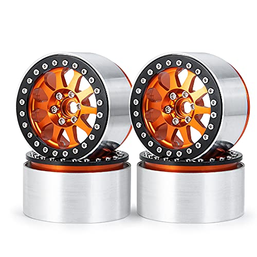 RCLIONS 4PCS Aluminum Alloy 22 Inch RC Beadlock Wheels Rims 35mm for AXIAL Wraith RR10 TRX4 110th RC Crawler Truck Car - Image 1