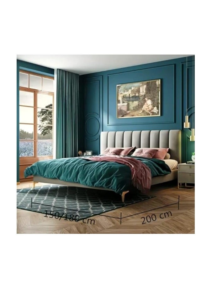 Ripple FURNITURE Simple Master King Size Bed Young Luxury Fabric Bed Bedroom Furniture Sets  - Image 2
