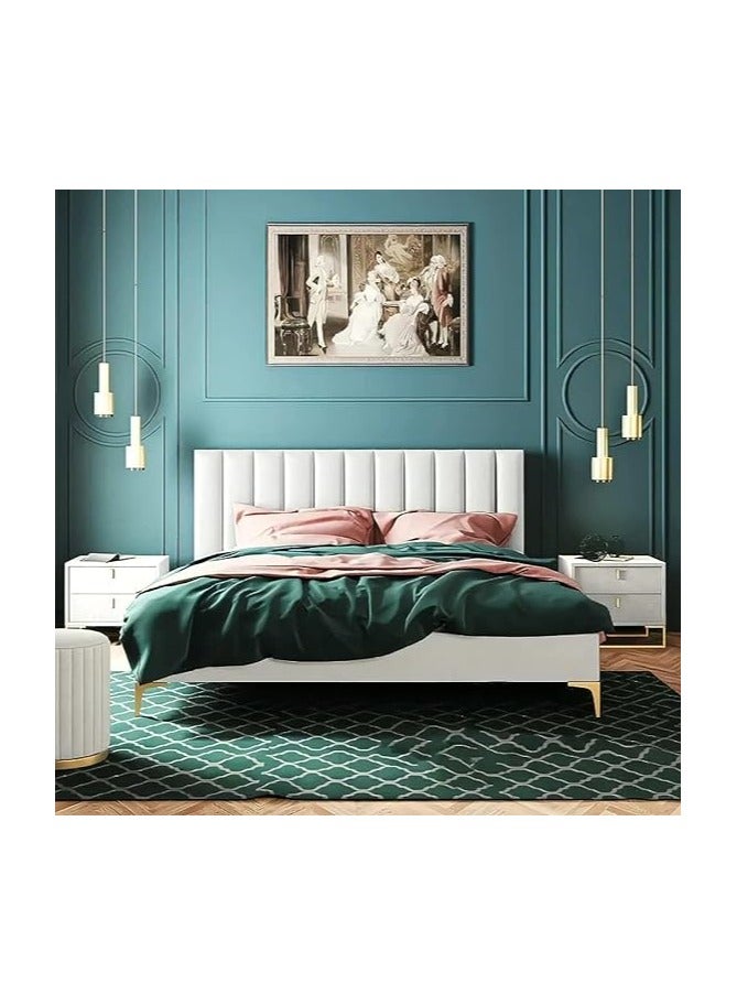Ripple FURNITURE Simple Master King Size Bed Young Luxury Fabric Bed Bedroom Furniture Sets  - Image 1