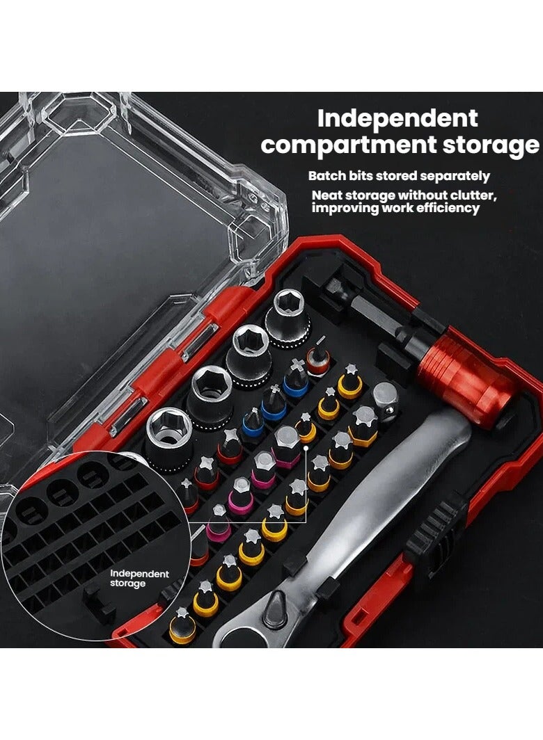 عام مجموعة مفاتيح براغي قوسية مكونة من 38 قطعة مع صندوق تخزين، عملية للتخزين المنزلي أو أخذها في التنقل. - Image 3