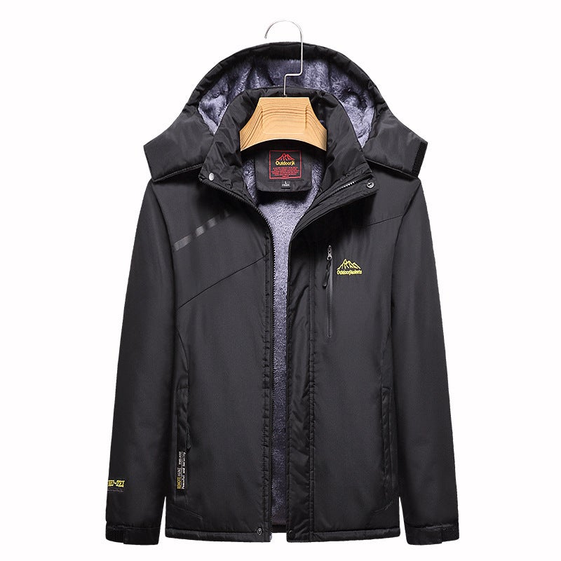 Men'S And Women'S Fleece-Lined Thickened Jacket Mountaineering Jacket Solid Color Waterproof Windproof Overalls Printed Logo Group Purchase 1898 - Image 2