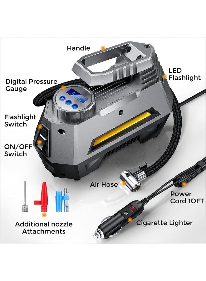 CZK-3631 Air Inflator with Light for Car Tires, Bikes, Balls, Collars and Floating Car Lighter 120W – 150 PSI - Image 4