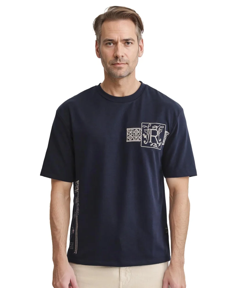 Rare Rabbit Men's Skinny Fit Polyester T-Shirt