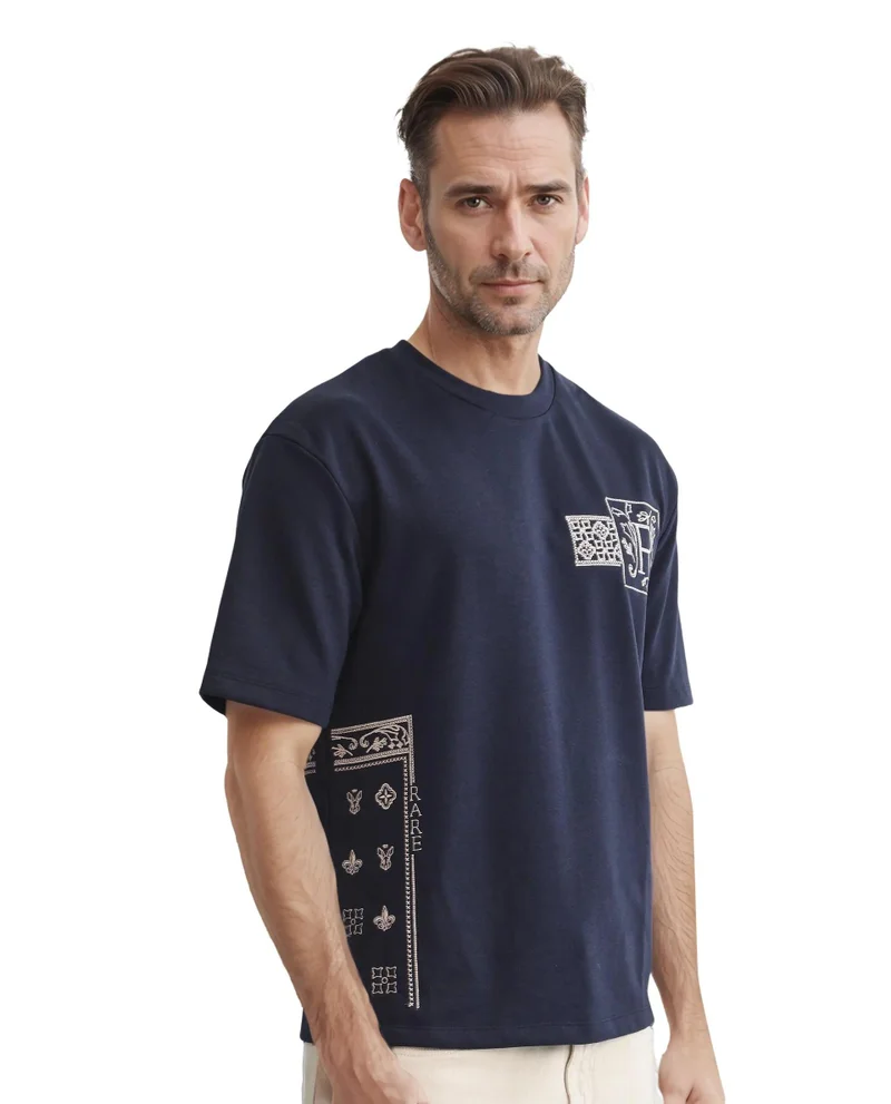 Rare Rabbit Men's Skinny Fit Polyester T-Shirt
