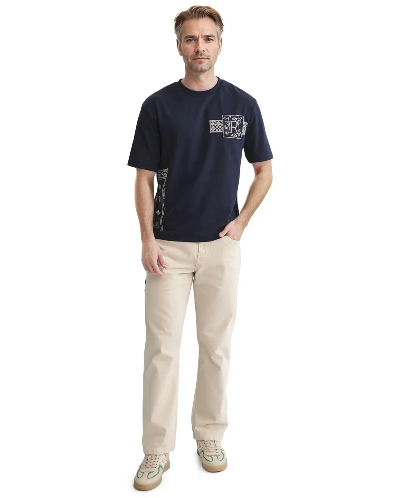 Rare Rabbit Men's Skinny Fit Polyester T-Shirt